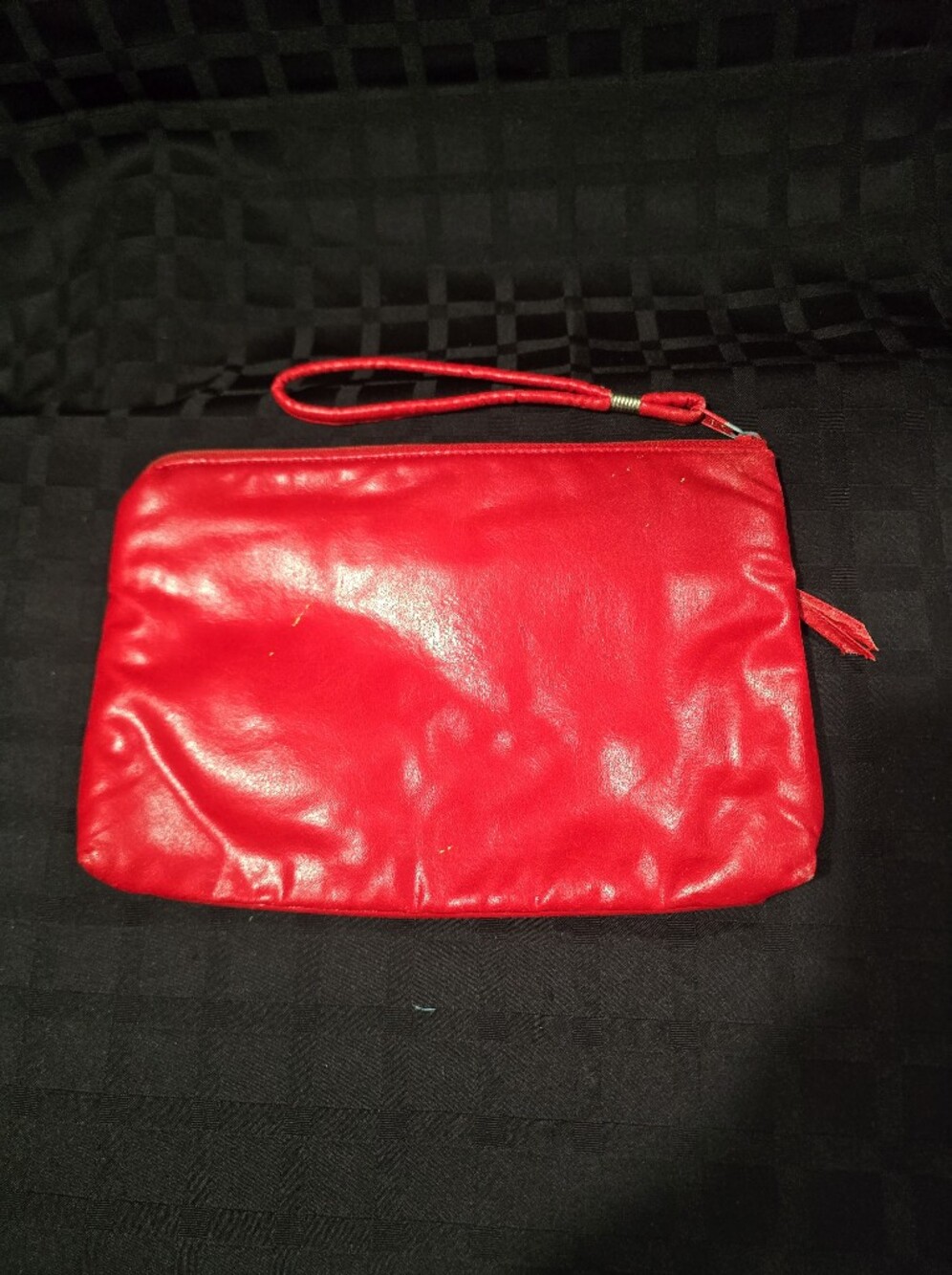 Women's Vintage Red Clutch - Classic Zip Pouch